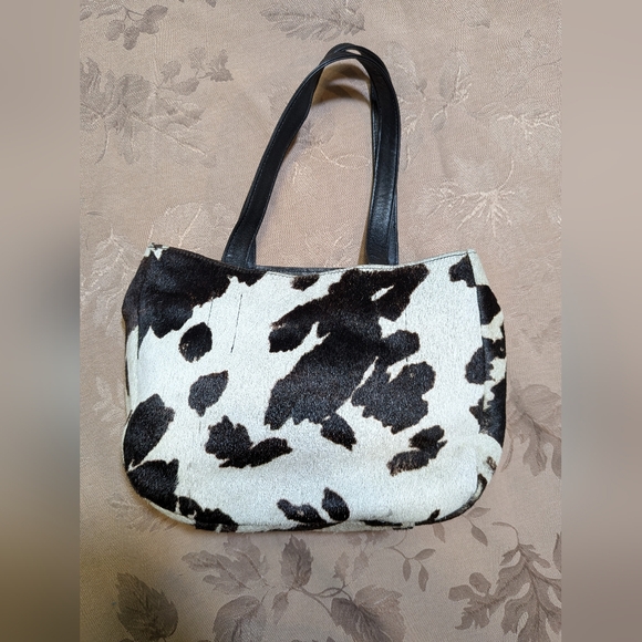 Banana Republic Cow Hide Handbag, Used - Picture 1 of 16
